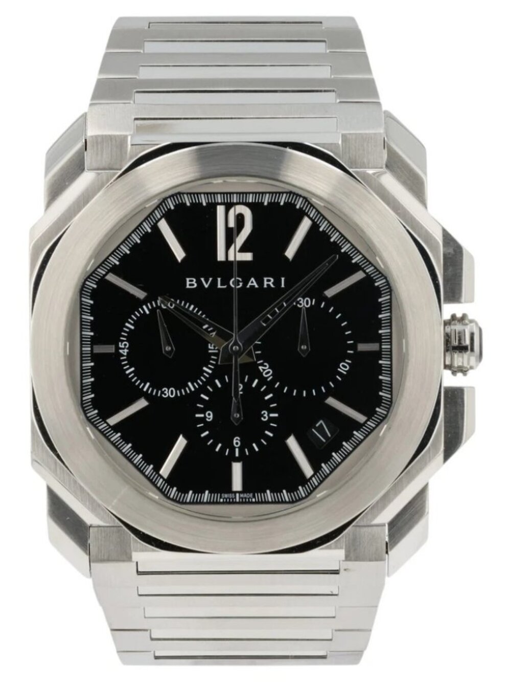 Bulgari Octo Chrono Black Dial Stainless Steel 41mm Automatic Mens BGO 41 S CH